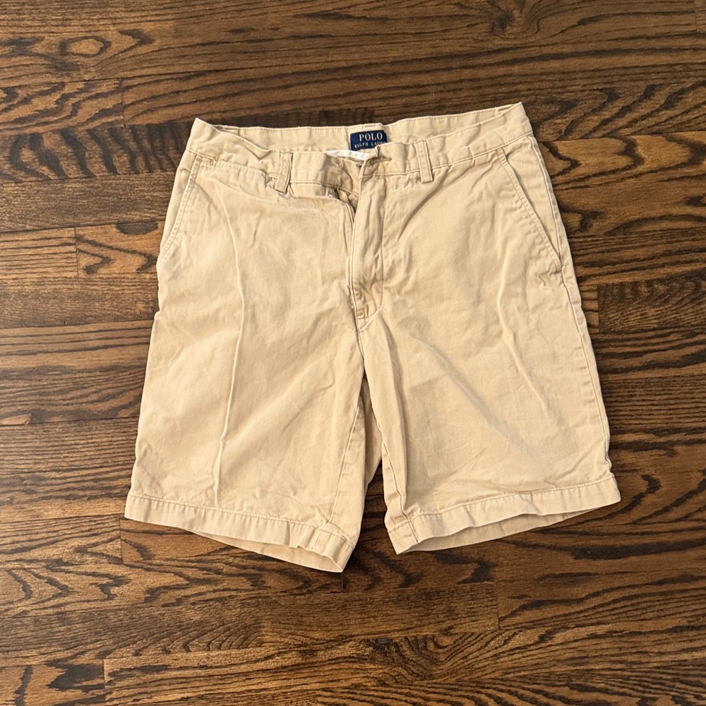 Polo by Ralph Lauren Men's Beige Flat Front Shorts